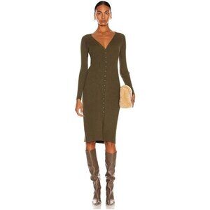 L'AGENCE | Maci Button Duster Cardigan Dress In Ivy Green